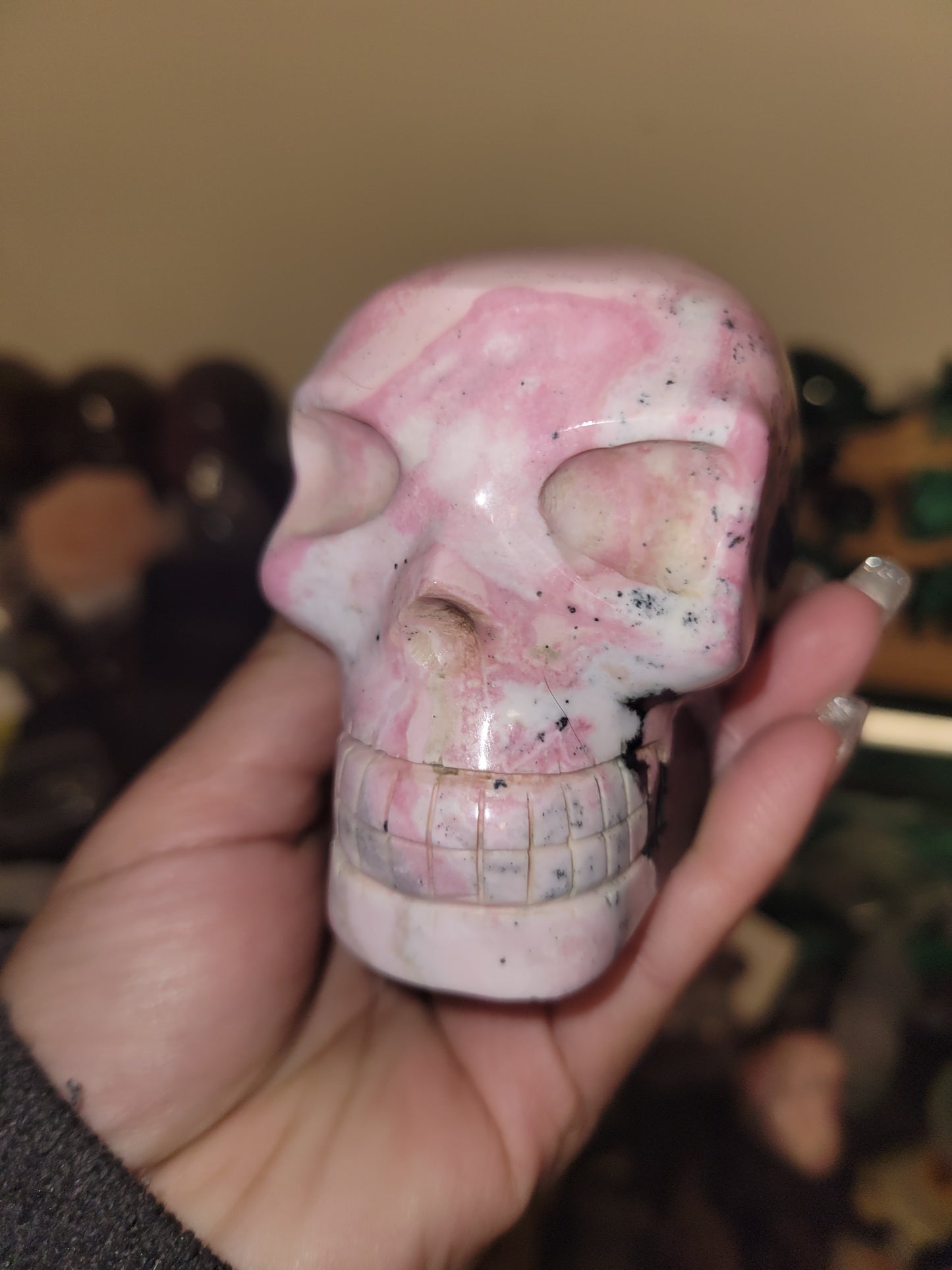 Rhodocorosite 3inch skull