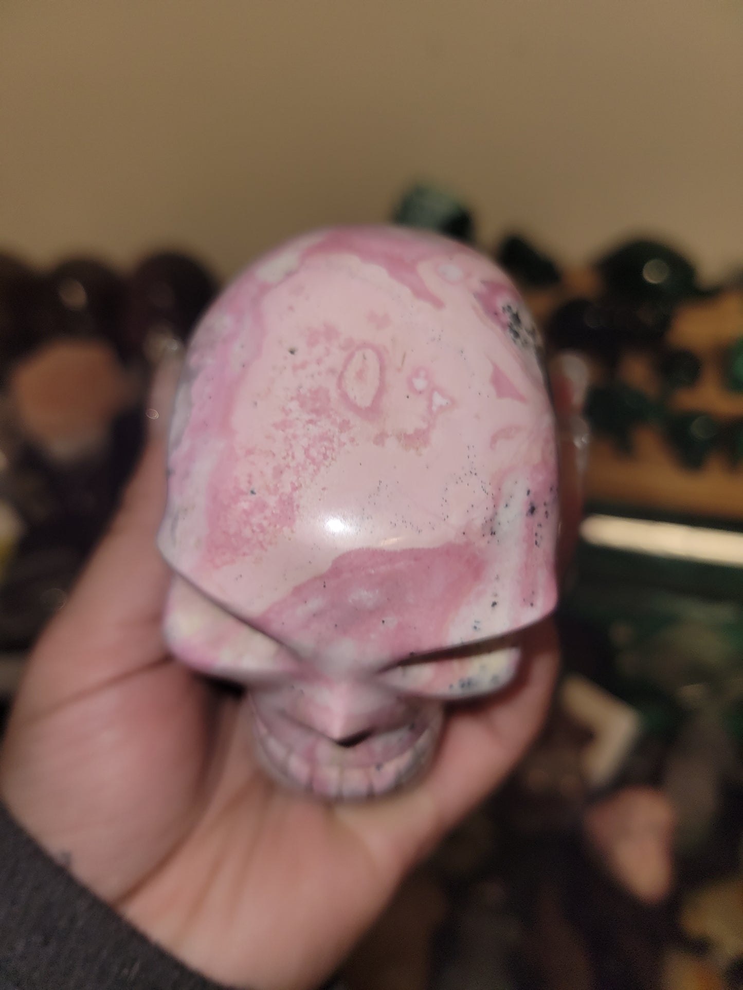 Rhodocorosite 3inch skull